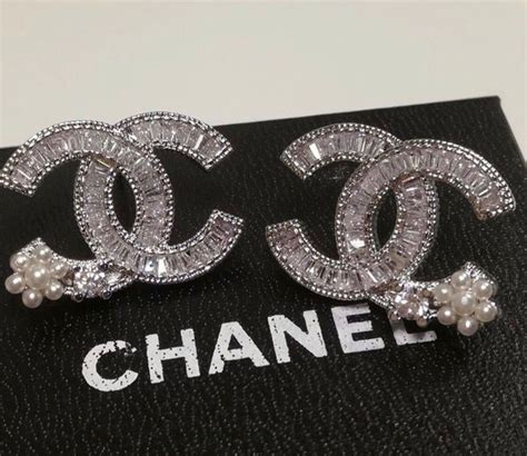 chanel diamond earrings studs|authentic Chanel logo stud earrings.